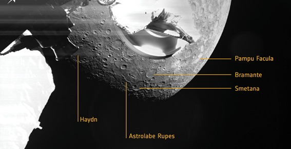 Estrutura da superfície já pode ser analisada logo em primeiros registros — (Imagem: Reprodução/ESA) ​  